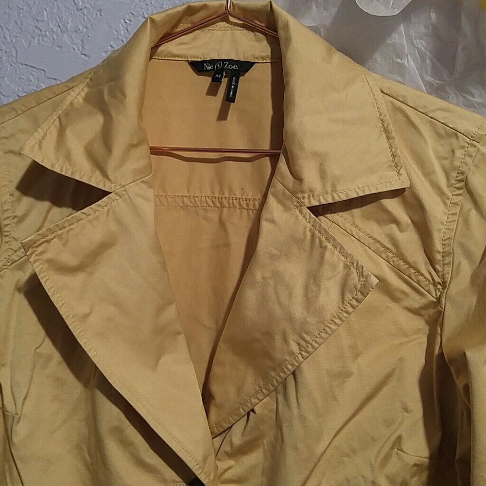 Nic+Zoe Lemon Yellow Safari Style Satin Jacket - Picture 3 of 7
